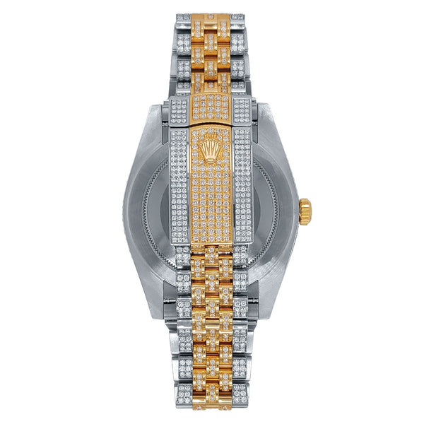 Certified Pre-Owned Rolex Two-Tone Steel & 18K Yellow Gold Datejust II with 41X41 MM Diamond Dial. Pave Diamond