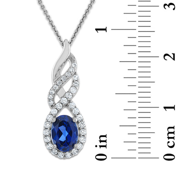 Blue and White Sapphire Ring Pendant Earrings Set in Sterling Silver