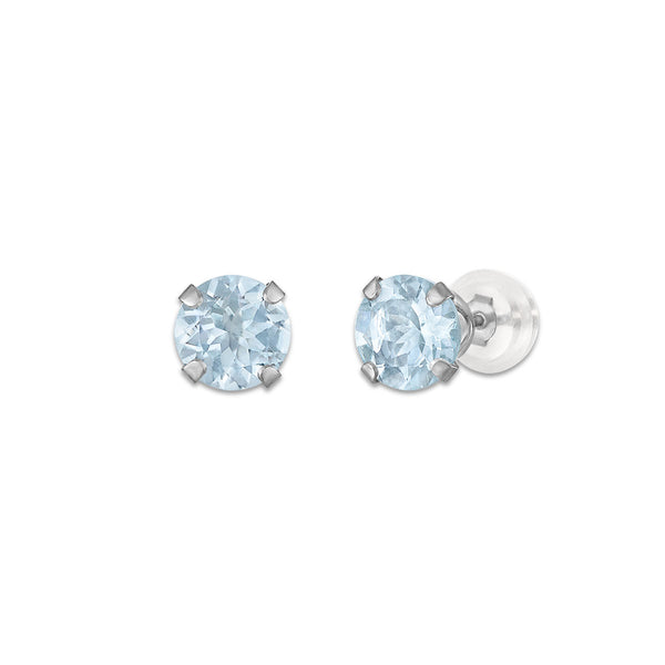 Blue Spinel Birthstone Stud Earrings in 10KT Gold