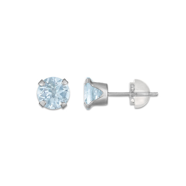 Blue Spinel Birthstone Stud Earrings in 10KT Gold