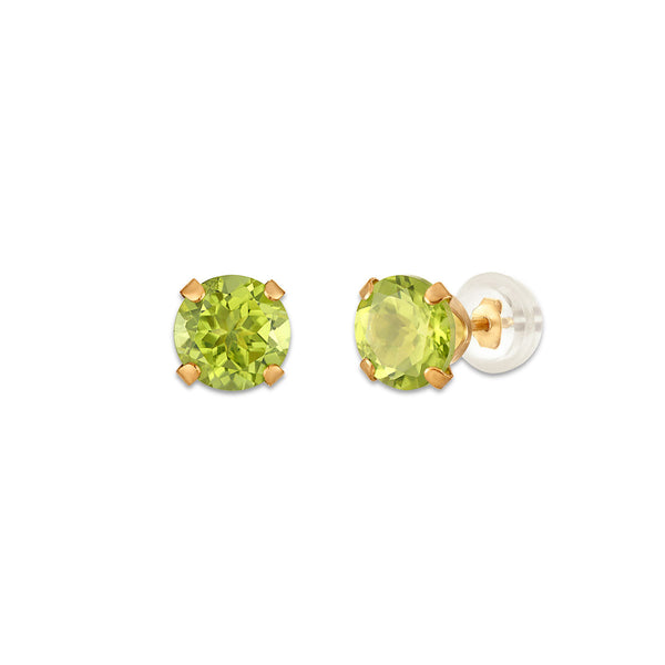 Peridot Birthstone Stud Earrings in 10KT Gold