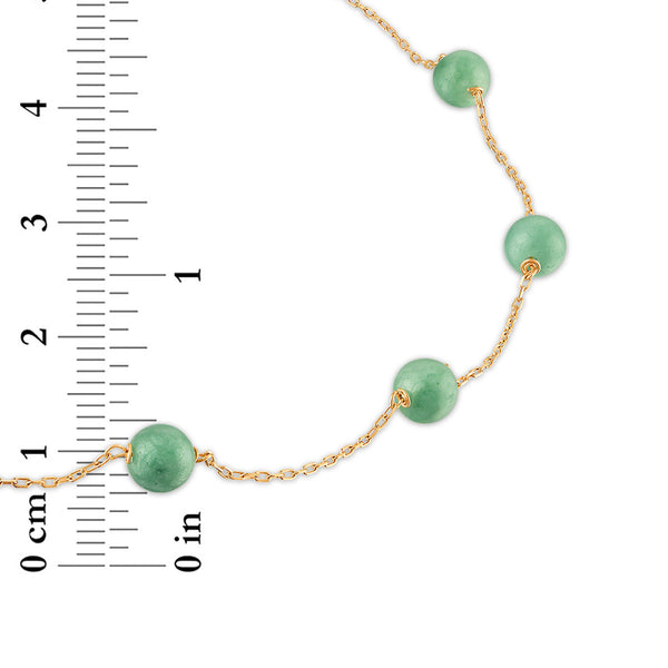 6MM Round Jade 18-inch Necklace in 10KT Yellow Gold