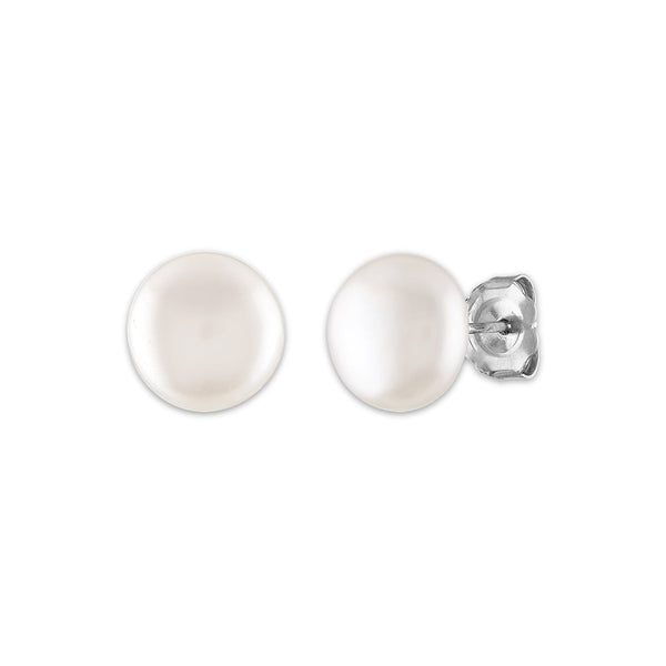 8MM Pearl 18-inch Necklace and Earrings Set in Sterling Silver