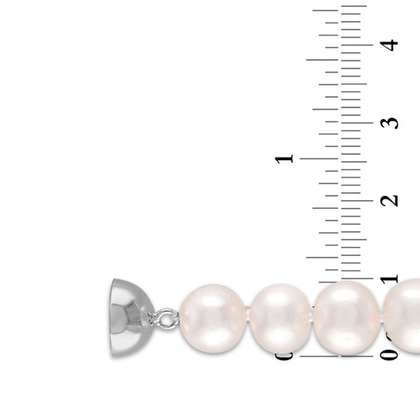 8MM Pearl 18-inch Necklace and Earrings Set in Sterling Silver