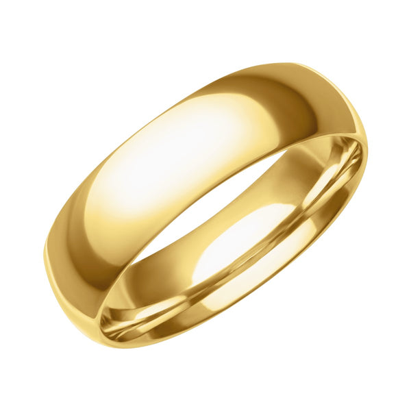 10KT Yellow Gold 6MM Comfort Fit Wedding Band. Size 9