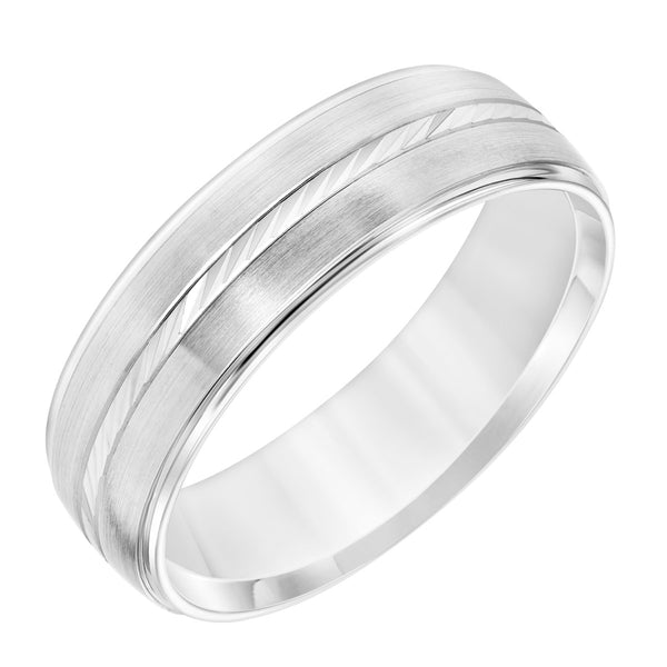 6MM Swiss Cut Center Wedding Ring in 10KT Gold