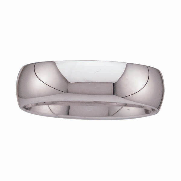 6MM Comfort Fit Wedding Ring in 14KT White Gold. Szie 9