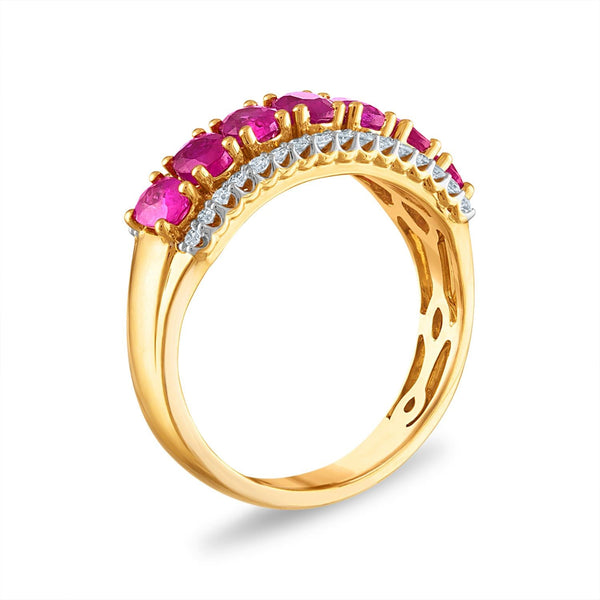 LoveSong Ruby and Diamond Ring in 10KT Yellow Gold