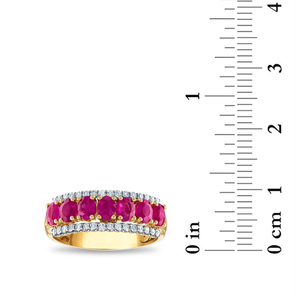 LoveSong Ruby and Diamond Ring in 10KT Yellow Gold