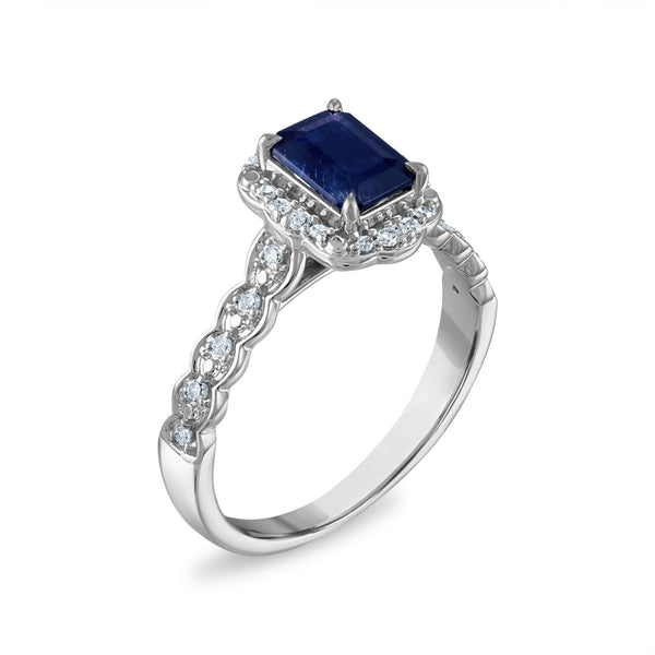 LoveSong Vintage Inspired Sapphire and Diamond Ring