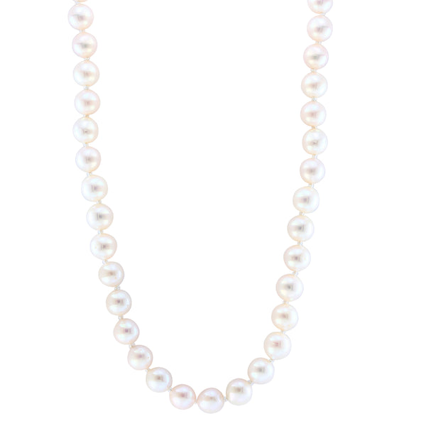 EFFY 7MM Round Pearl Ball (Beaded) 36-inch Akoya Necklace in 14KT Yellow Gold