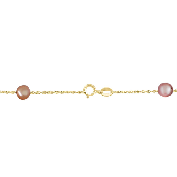 EFFY 7MM Round Pink, Peach and White Fresh Water Pearl 36-inch Fashion Necklace in 14KT Yellow Gold