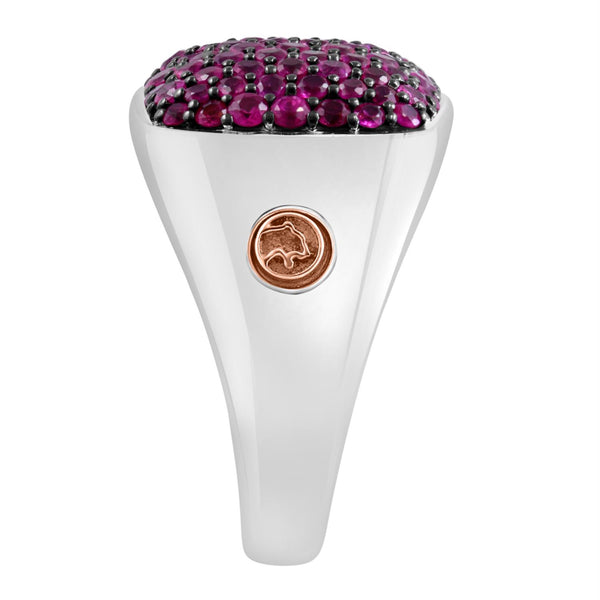 EFFY Round Ruby Fashion Ring in Rhodium Plated Sterling Silver