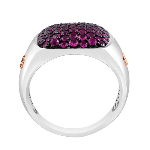 EFFY Round Ruby Fashion Ring in Rhodium Plated Sterling Silver