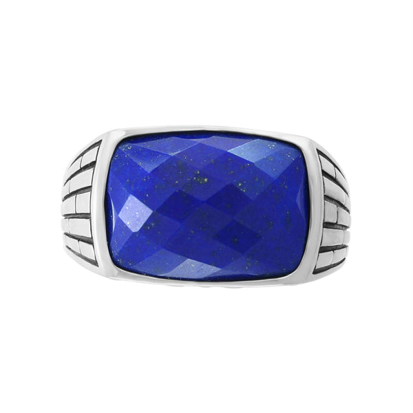 EFFY Lapis Lazuli Ring in Rhodium Plated Sterling Silver