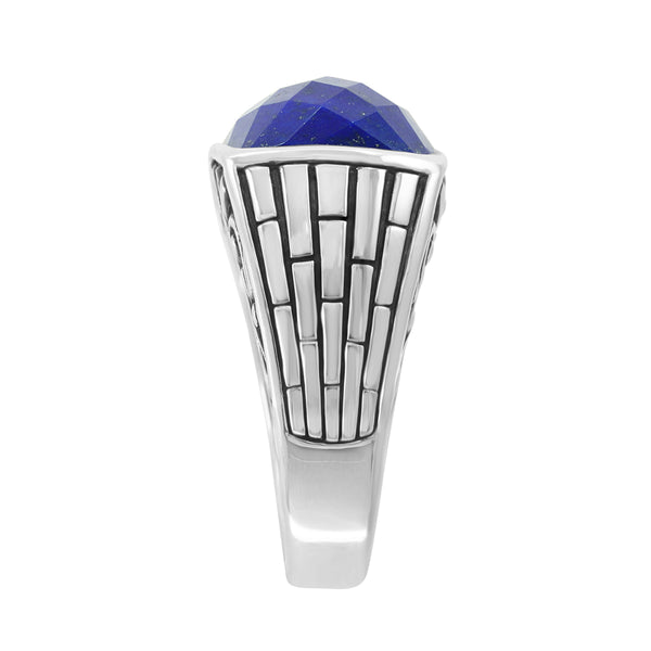 EFFY Lapis Lazuli Ring in Rhodium Plated Sterling Silver