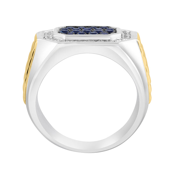 EFFY Round Sapphire Fashion Ring in Two-Tone Sterling Silver