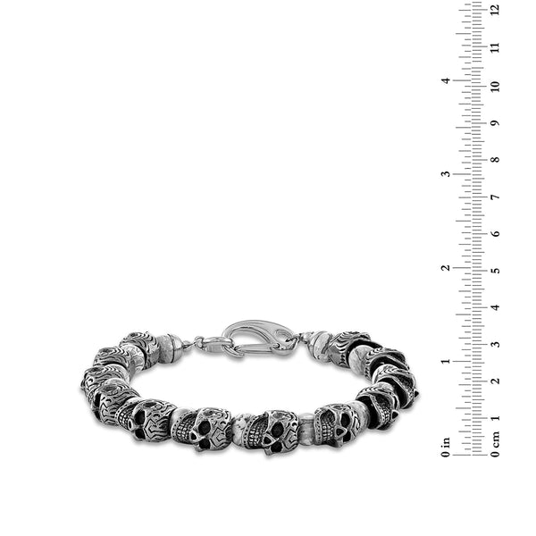 8MM Round Other Beaded Bracelet in Stainless Steel