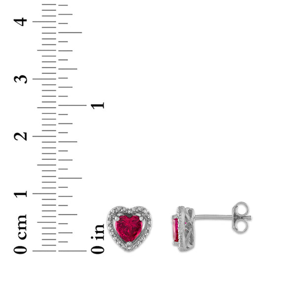 Ruby and White Sapphire Ring Pendant Earrings Set in Sterling Silver