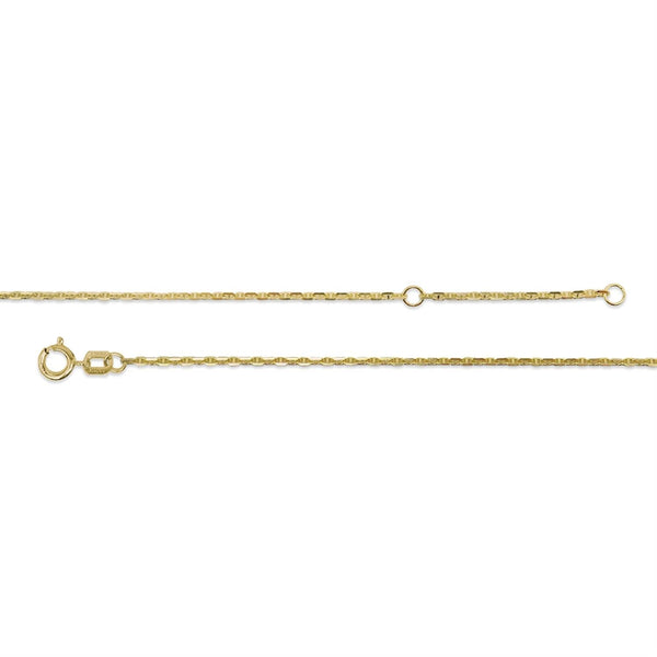 10KT Yellow Gold 10-inch Anchor Link Anklet