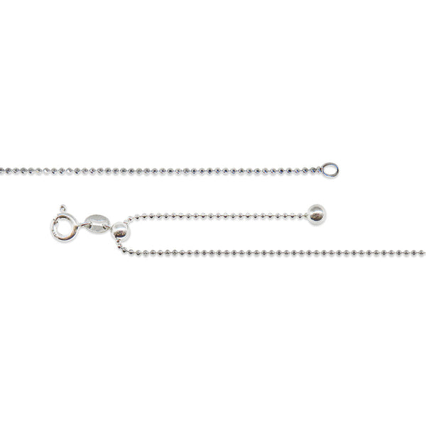 Sterling Silver 10-inch Beaded Anklet