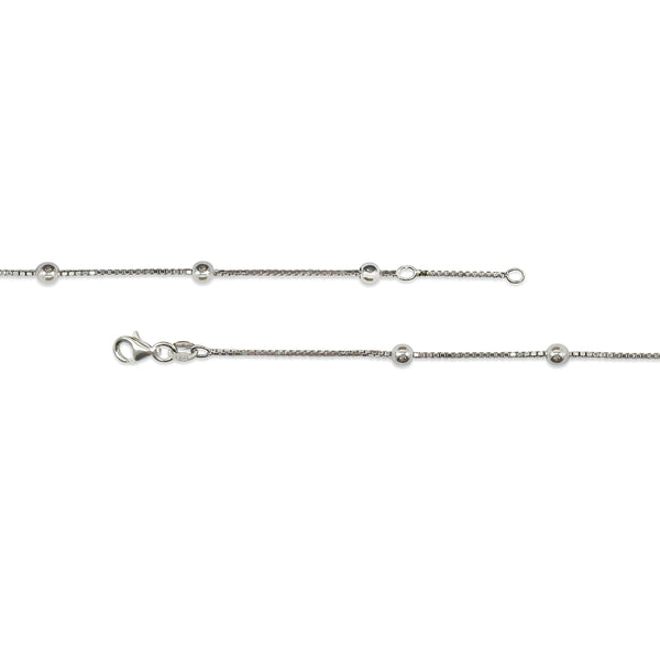 Sterling Silver 10-inch Adjustable Anklet