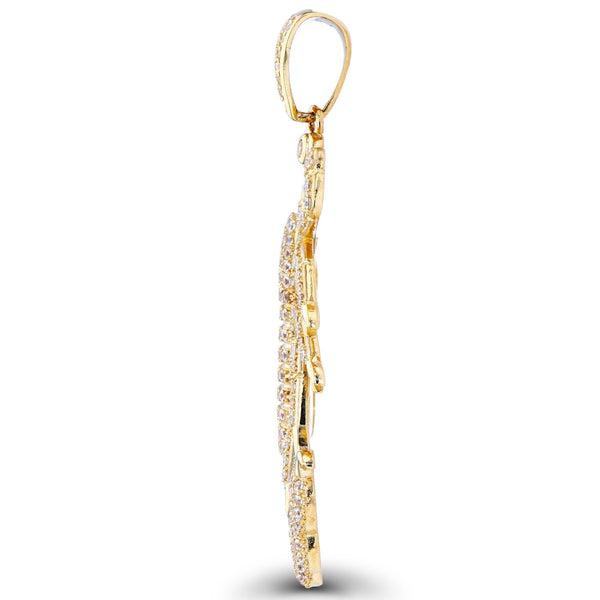 Luxe Layers 10KT Yellow Gold Cubic Zirconia 52X30MM Scorpion Pendant. Chain Not Included