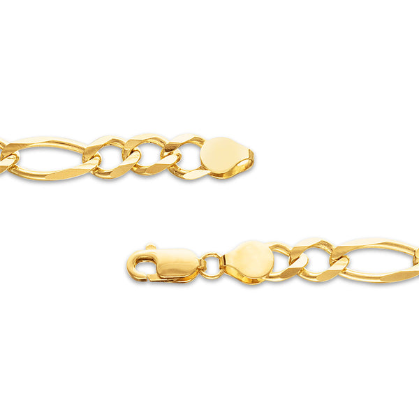 10KT Yellow Gold 8.5-inch 6.65MM Figaro Bracelet