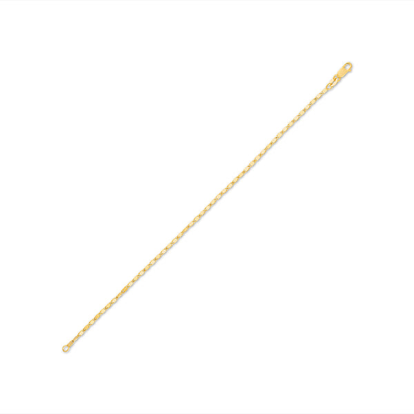 10KT Gold 7-inch Mirrored Link Bracelet