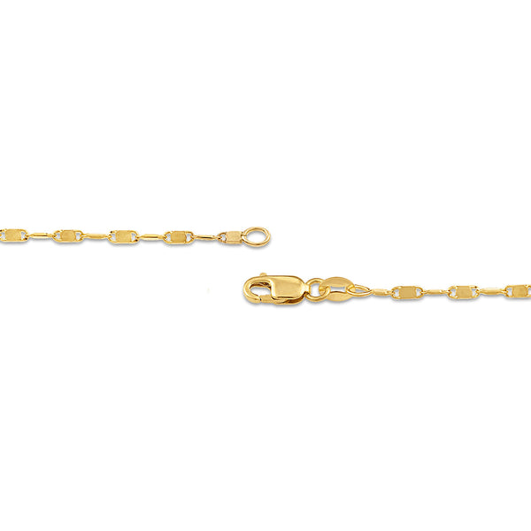 10KT Gold 7-inch Mirrored Link Bracelet