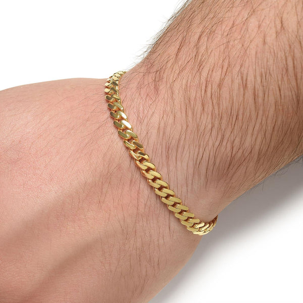 14KT Yellow Gold 8-inch 6.5MM Curb Miami Cuban Link Bracelet