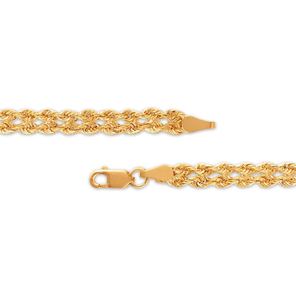 10KT Gold Double Strand Rope Bracelet