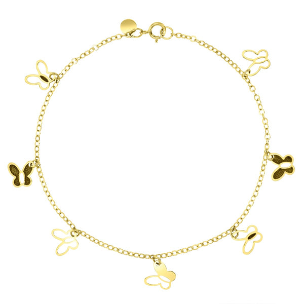 10KT Gold 7-inch Butterfly Bracelet