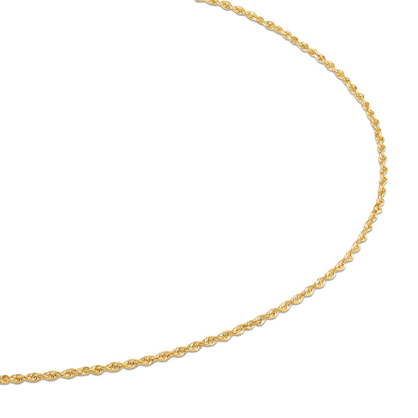 10KT Yellow Gold 20-inch 1.2MM Rope Solid Chain