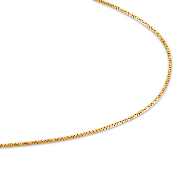 14KT Yellow Gold 18-inch 0.5MM Box Delicate Chain