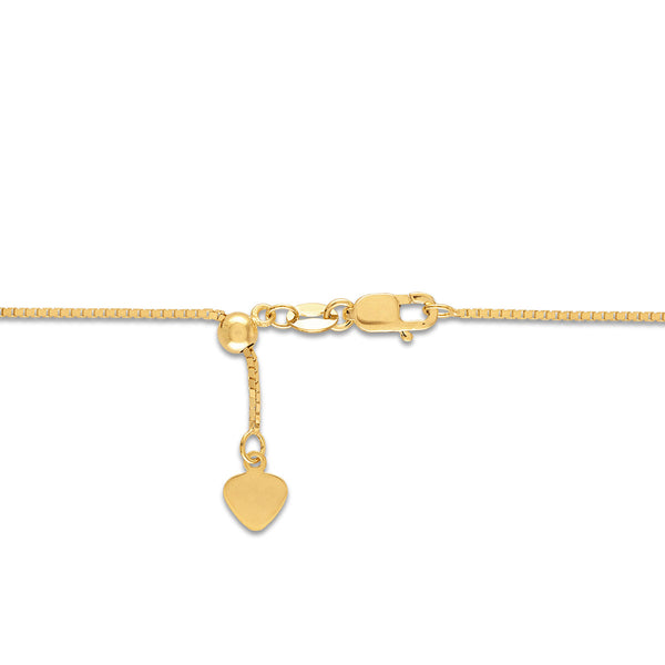 10KT Yellow Gold 24-inch 0.9MM Adjustable Box Chain