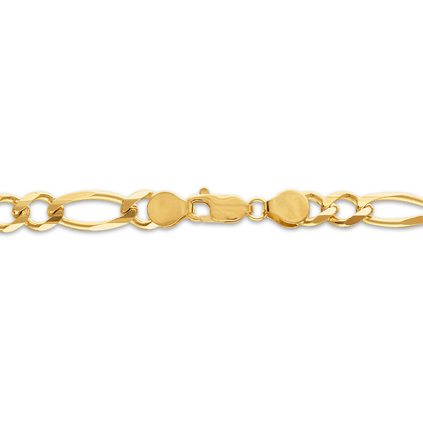 10KT Yellow Gold 24-inch 7.95MM Figaro Lobster Clasp Chain