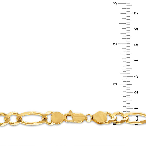 10KT Yellow Gold 24-inch 7.95MM Figaro Lobster Clasp Chain