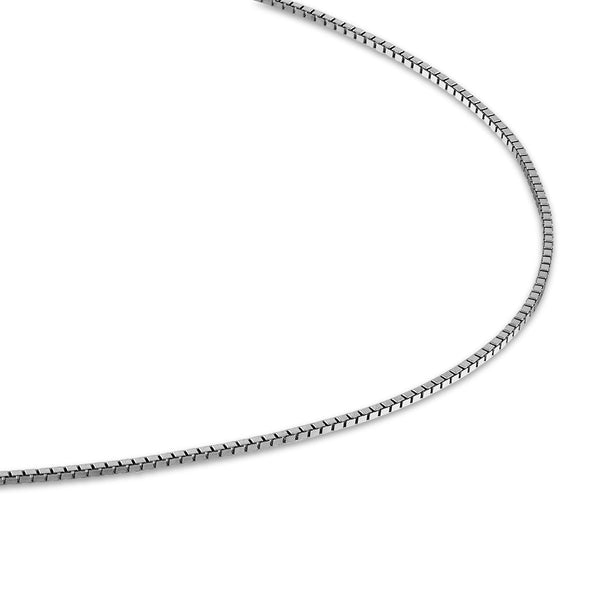 14KT White Gold 22-inch 0.8MM Adjustable Box Chain