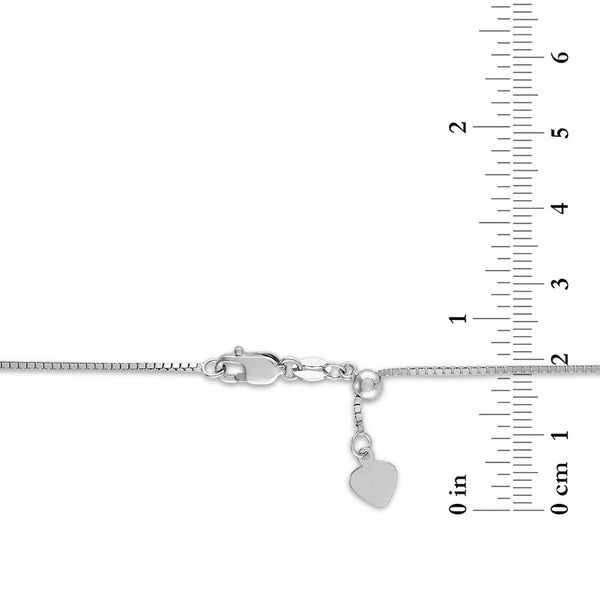 14KT White Gold 22-inch 0.8MM Adjustable Box Chain