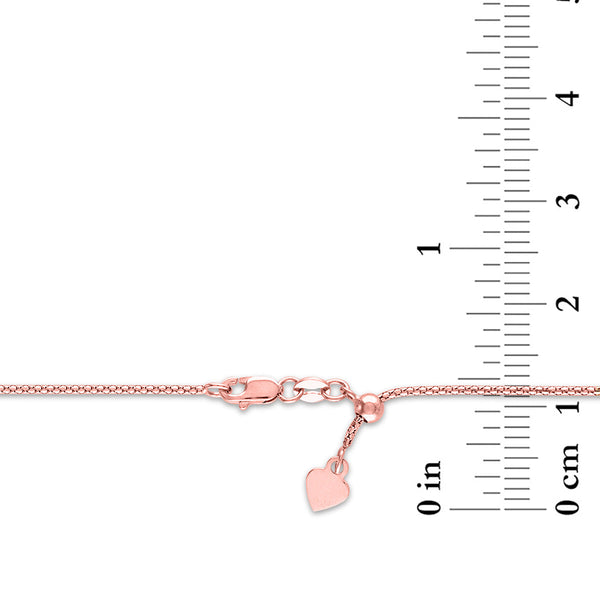 14KT Rose Gold 22-inch 1.05MM Adjustable Popcorn Chain