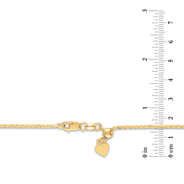 14KT Yellow Gold 22-inch 1.4MM Adjustable Sparkle Chain