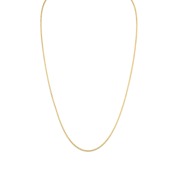 10KT Yellow Gold 24-inch Adjustable Rope Chain