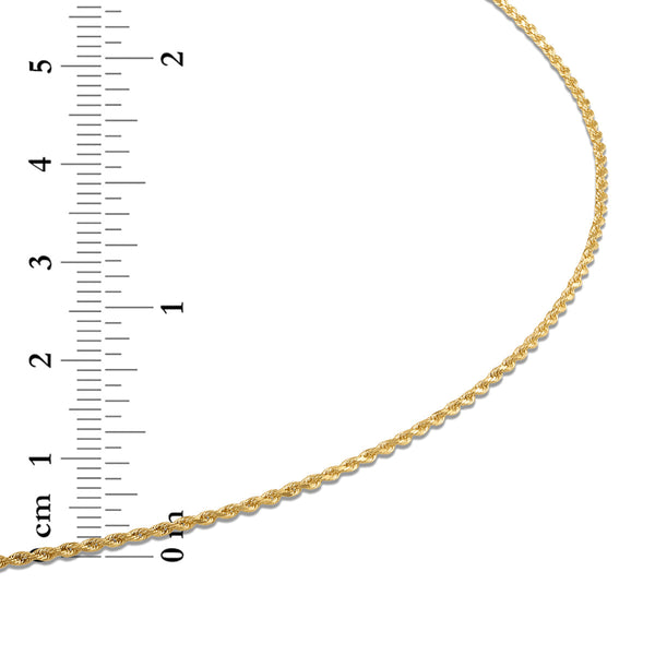 10KT Yellow Gold 24-inch Adjustable Rope Chain