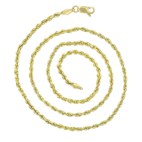 14KT Yellow Gold 24-inch 2.5MM Diamond-cut Chain