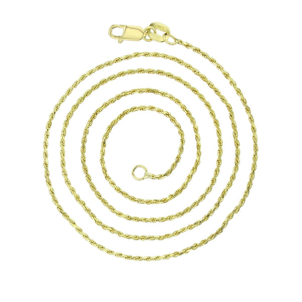 14KT Yellow Gold 16-inch 1.1MM Diamond-cut Chain