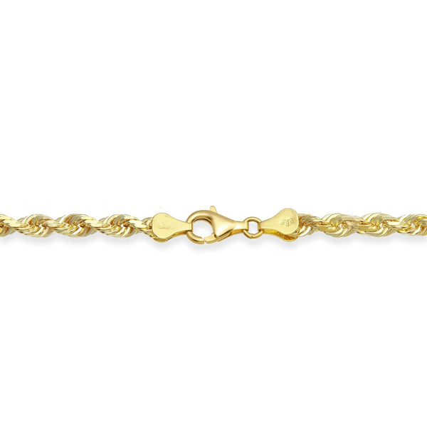 10KT Yellow Gold 22-inch 3MM Diamond-cut Rope Chain