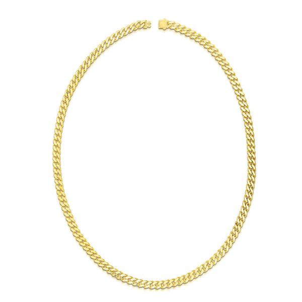 14KT Yellow Gold 22-inch 6.5MM Curb Miami Cuban Link Chain