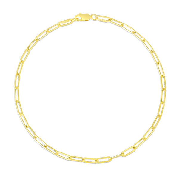 14KT Yellow Gold 18-inch 3.3MM Paperclip Necklace