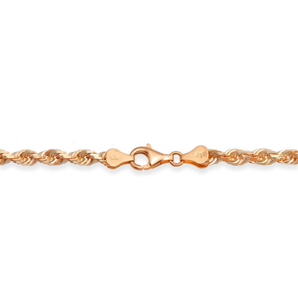 10KT Rose Gold 22-inch 3MM Solid Rope Chain